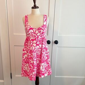 Anthropologie Vanessa Virginia hot pink & white jacquard dress